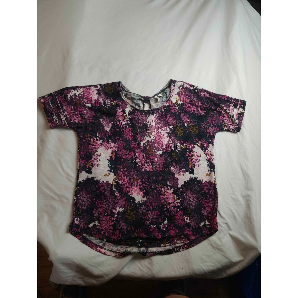 Cato Active Top Womens S Pink Floral Short Sleeve Athleisure Athletic Outdoor‎